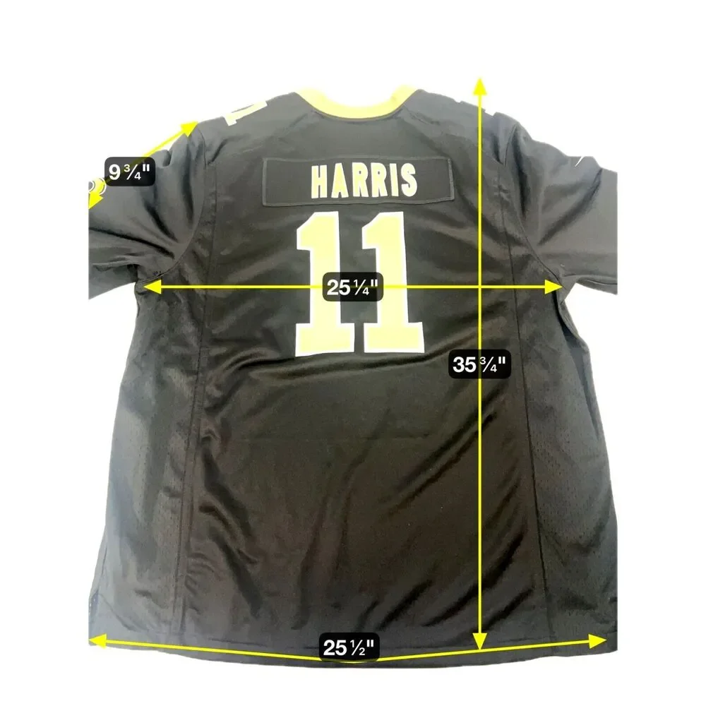 Nike New Orleans Saints Deonte Harris 11 NFL Football Jersey Black Gold XXL‎